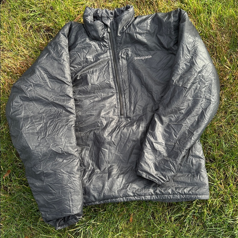 Patagonia Micro Puff Pullover Quarter-Zip Dark Charcoal Grey Puffer- unisex XS